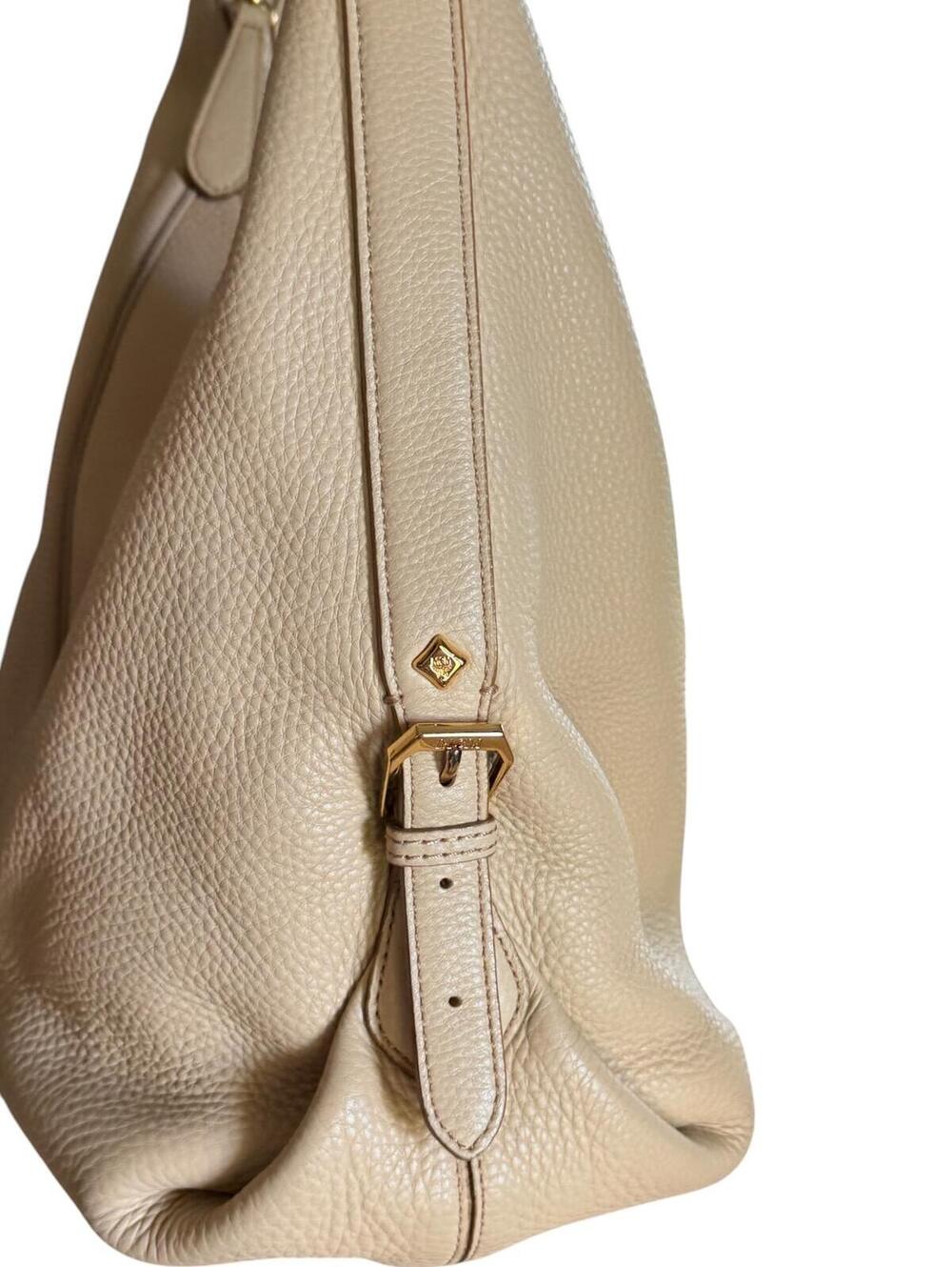 MCM Klara Medium Hobo Bag Beige Pebbled Leather Gold Hardware - Picture 3 of 14